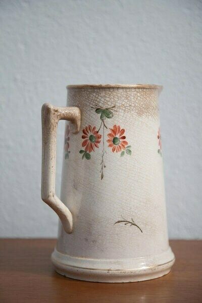 Pitcher In Opaque Porcelain Gien With Floral Motifs Vase photo buy