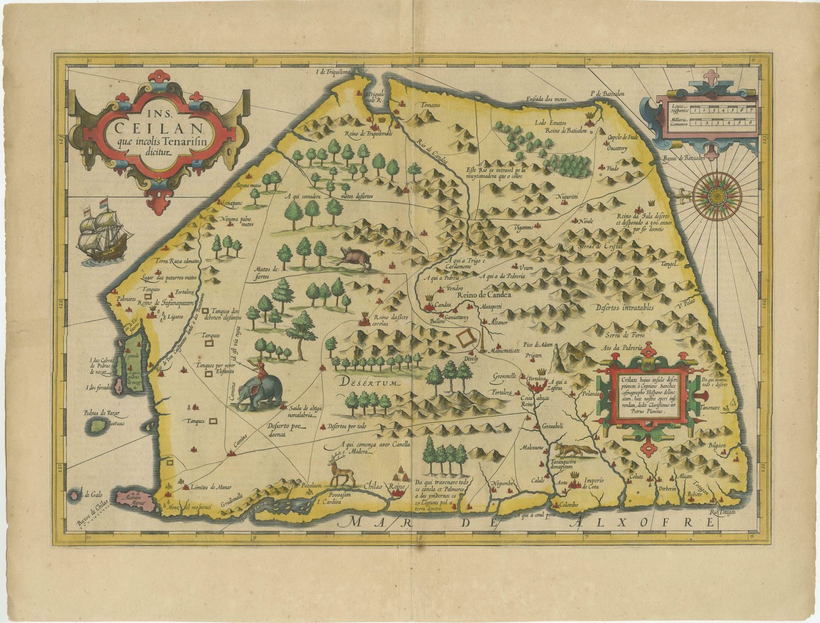 Antique Map Of Sri Lanka With An Unusual Five Sided Shape photo furniture