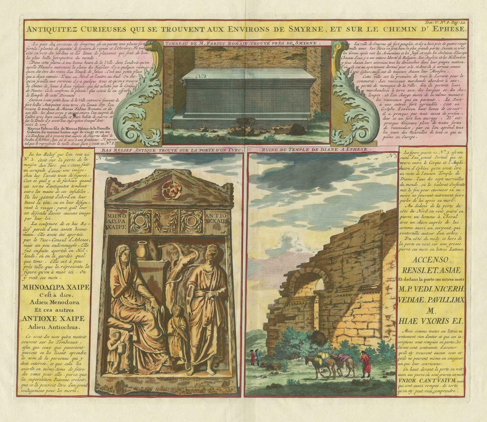 Antique Print Showing Monuments In Ephesus, Present Day Izmir Province, Turkey photo for sale
