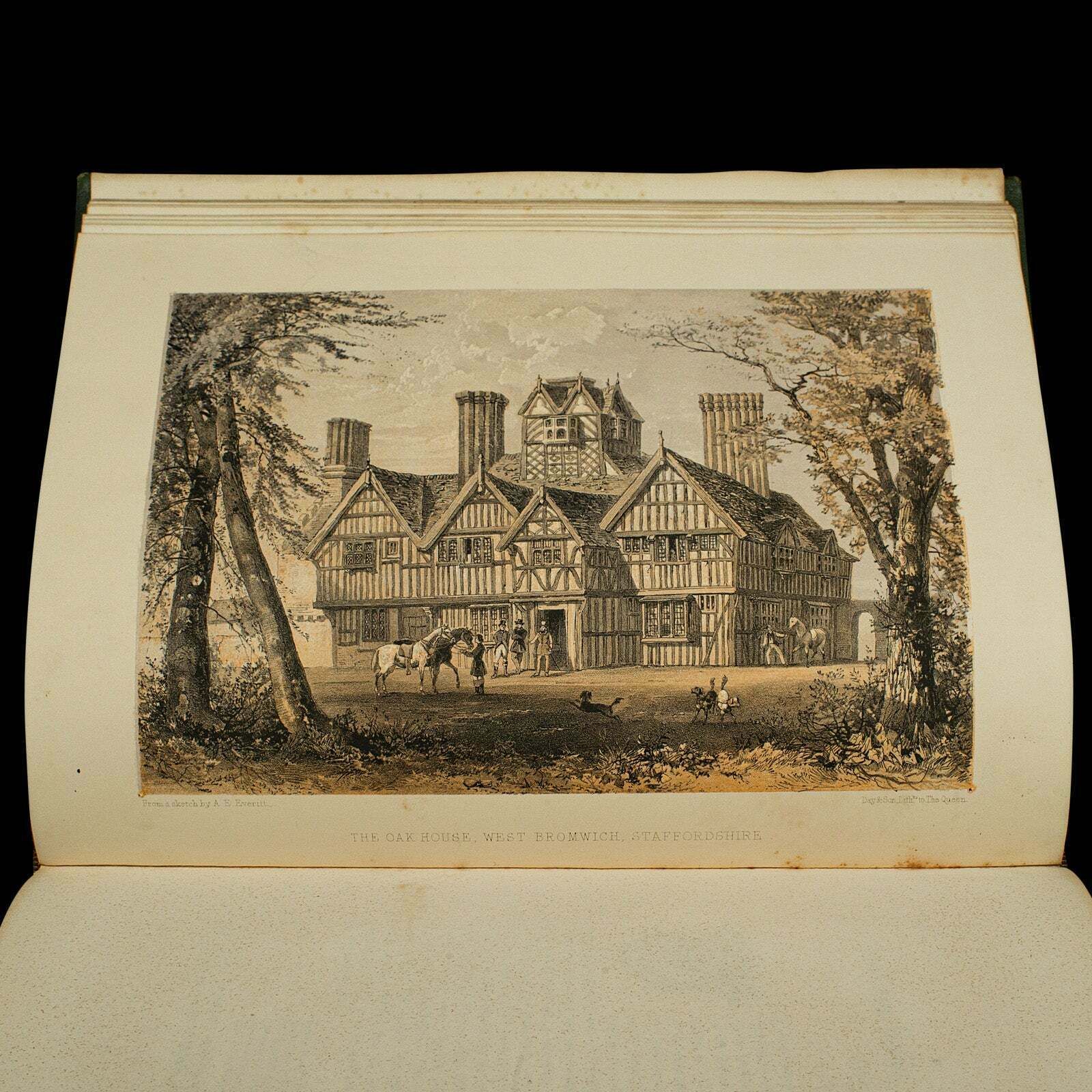 Large Antique Book Of Baronial Halls Volume 1, Reference, English, Mid Victorian photo vinterior