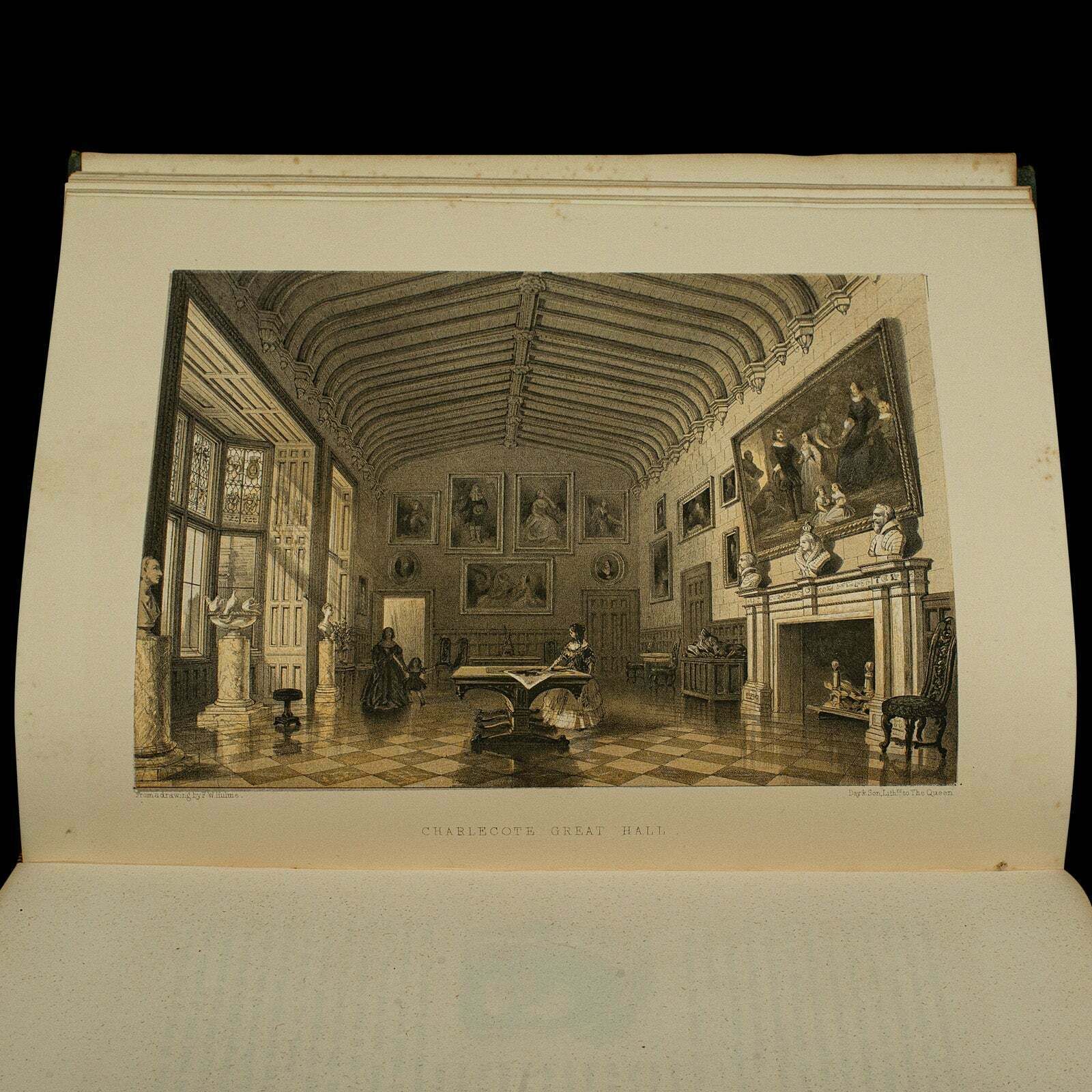 Large Antique Book Of Baronial Halls Volume 1, Reference, English, Mid Victorian photo vintage