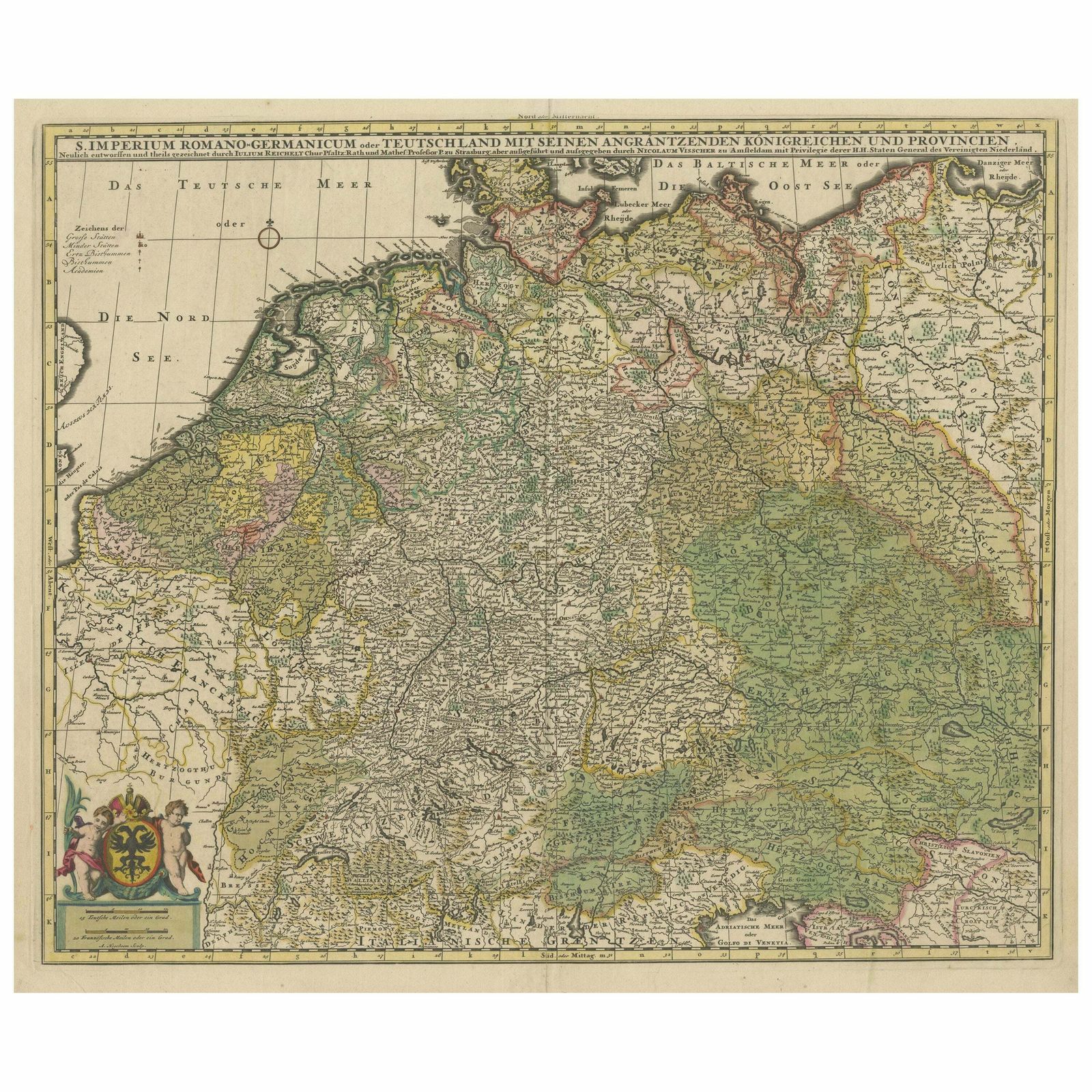 Antique Map Of Germany And Central Europe