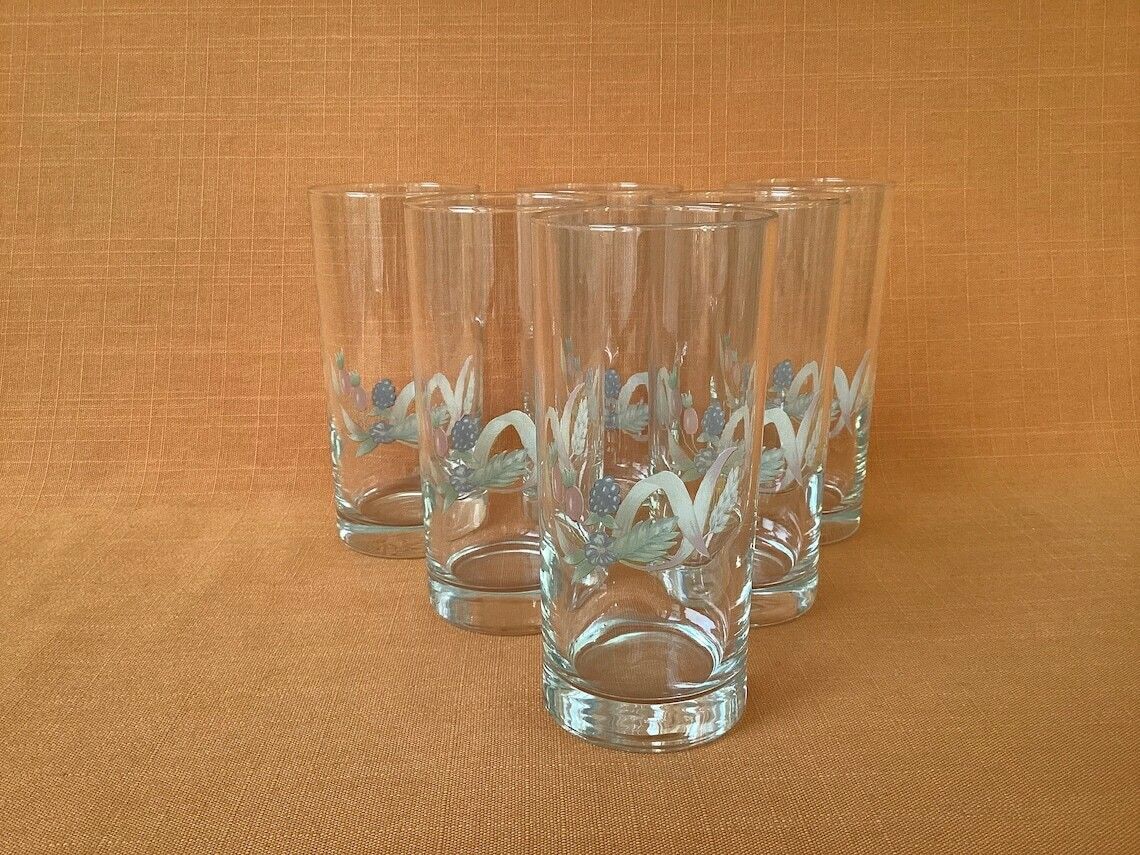 St Michael Harvest Glasses (Set Of 6), Rare St Michael Tall Glasses From The Harvest Range, Retro Highball Glasses, Retro Marks And Spencer photo Home Decor