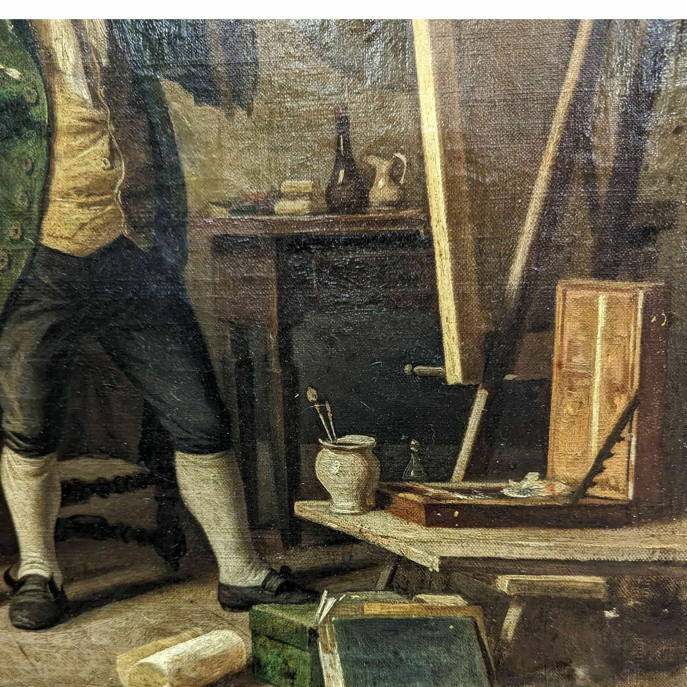 photo furniture Oil On Canvas 19th Century Artist's Studio