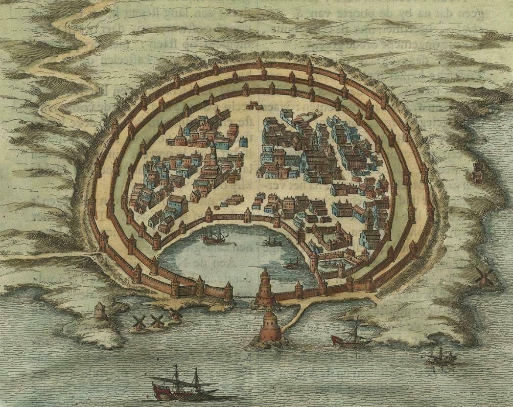 Antique Engraving With A Plan Of Rhodes, Greece, 1688 photo for sale