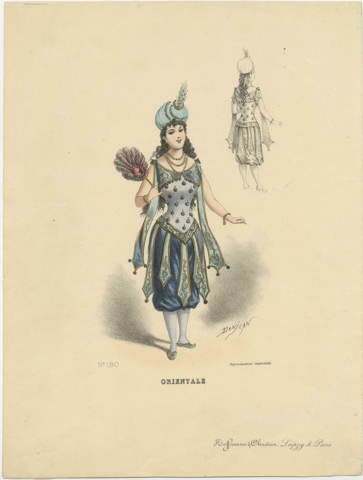 Antique Print Of A Woman In Oriental Costume photo furniture