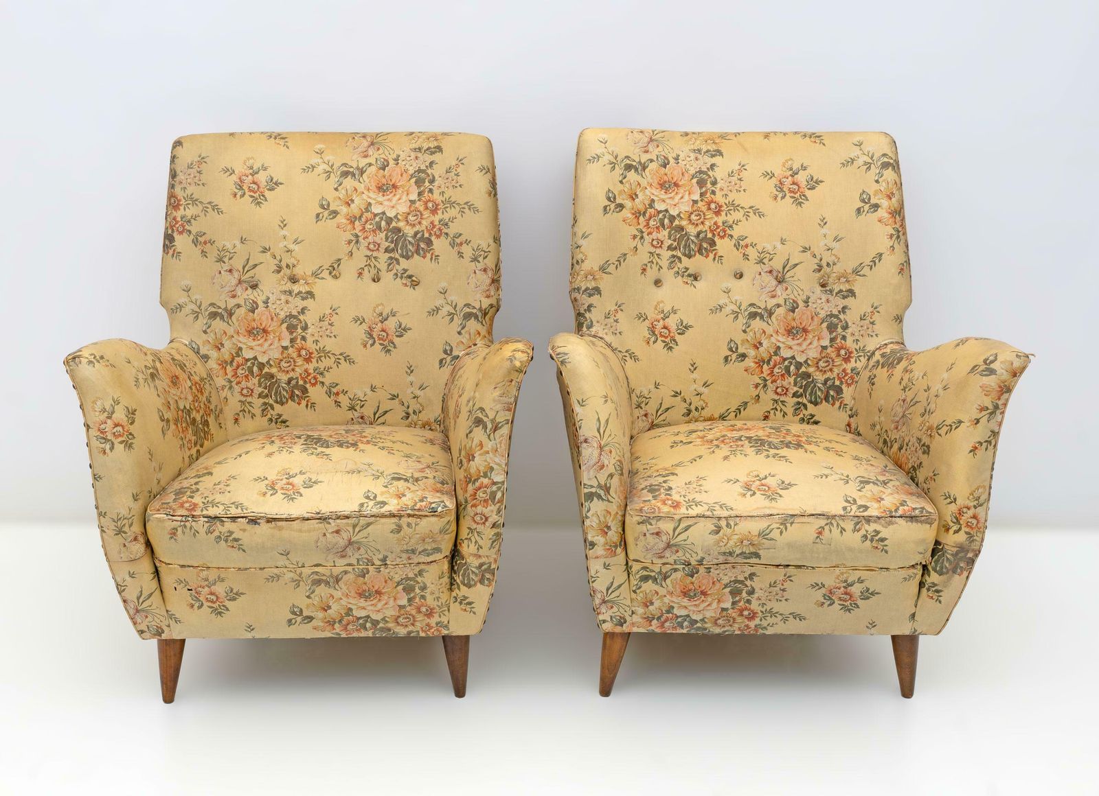 Attributed To Gio Ponti Mid Century Modern Italian Armchairs By Isa, 1950s, Pair photo furniture
