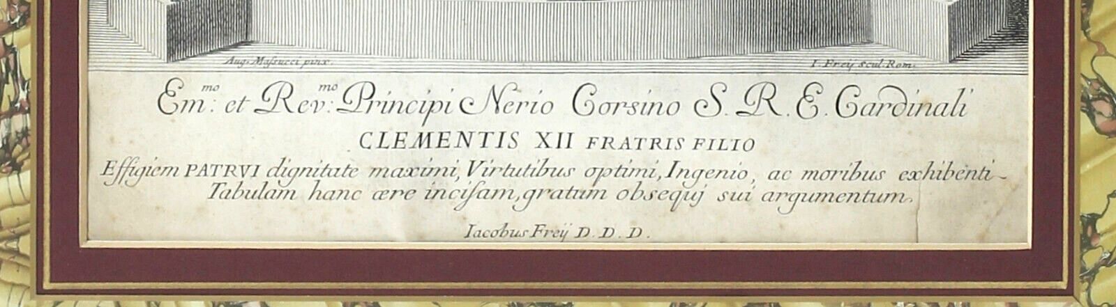 18th Century Engraving By Jakob Frey Of Pope Clement XII photo for sale