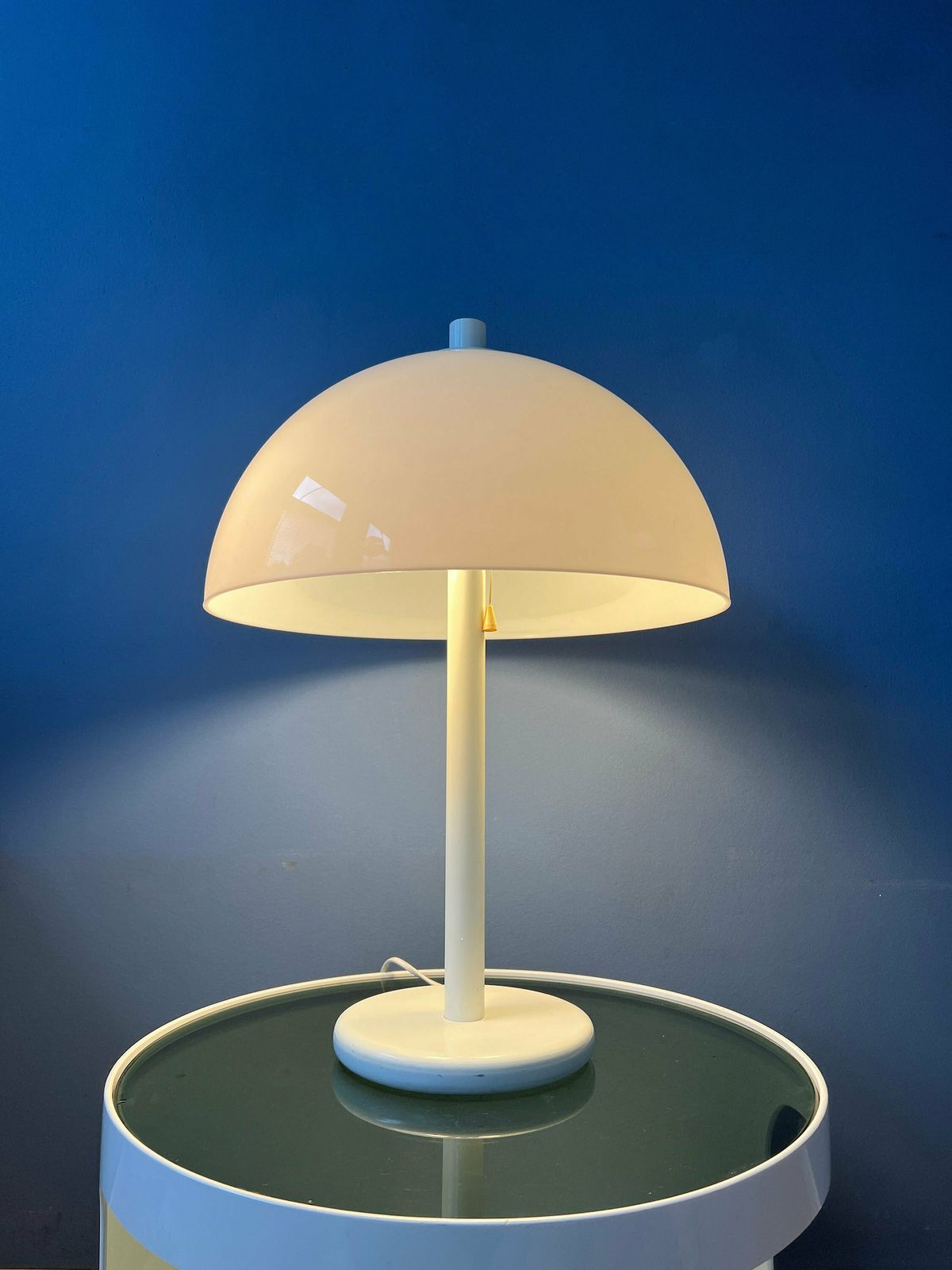 Witte Mid Century Mushroom Dijkstra Tafellamp