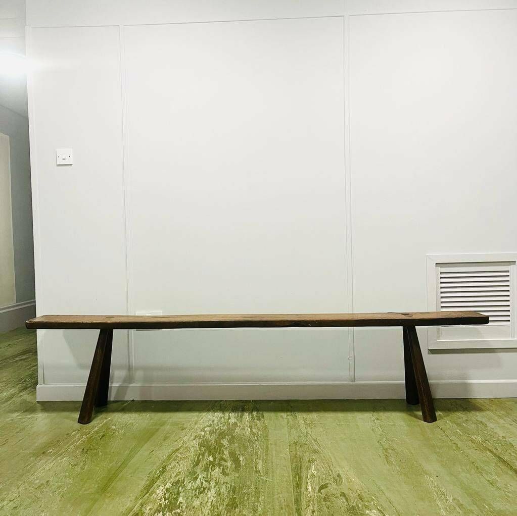 Vintage Rustic Oak/Elm Bench photo furniture