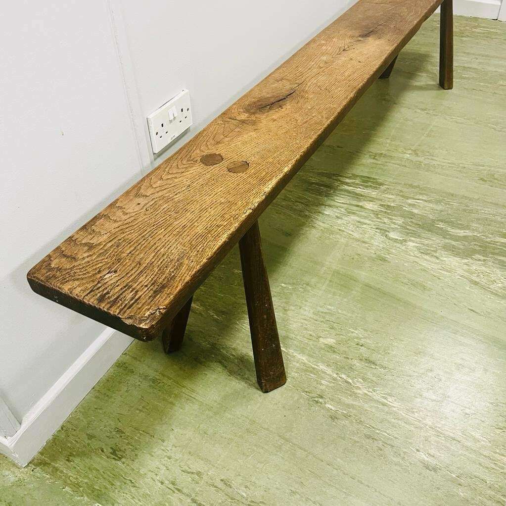 Vintage Rustic Oak/Elm Bench photo Furniture