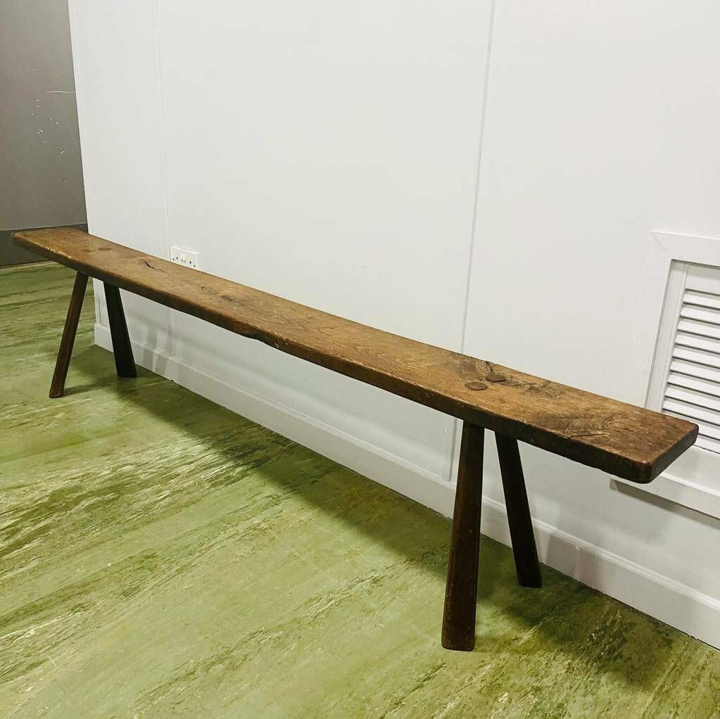 Vintage Rustic Oak/Elm Bench photo buy