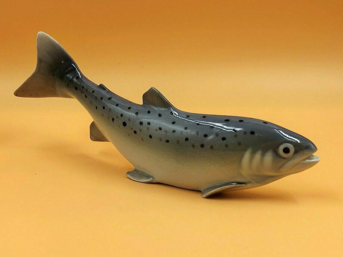 Royal Copenhagen Porcelain Rainbow Trout Fish Figurine. No. 136.