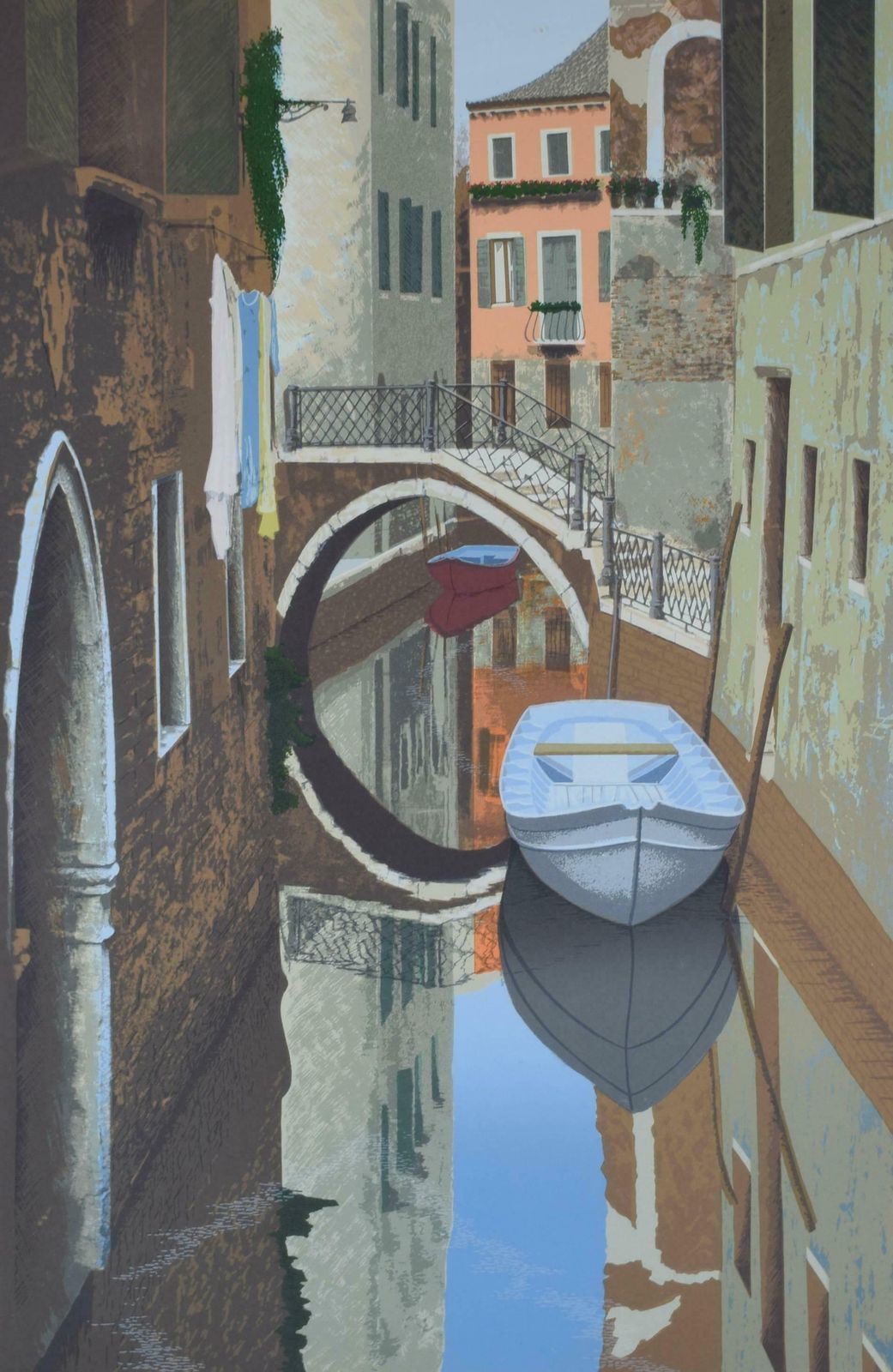 Graham Bannister Venice, Italy A Venetian Canal Screenprint By Graham Bannister