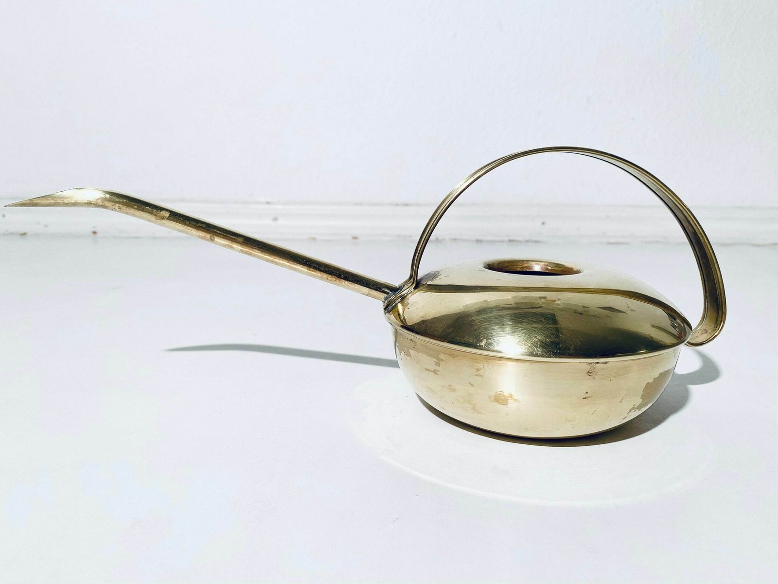 Mid Century Brass Long Spout Flower Watering Can / 1960s Vintage Decor / Made In England photo furniture