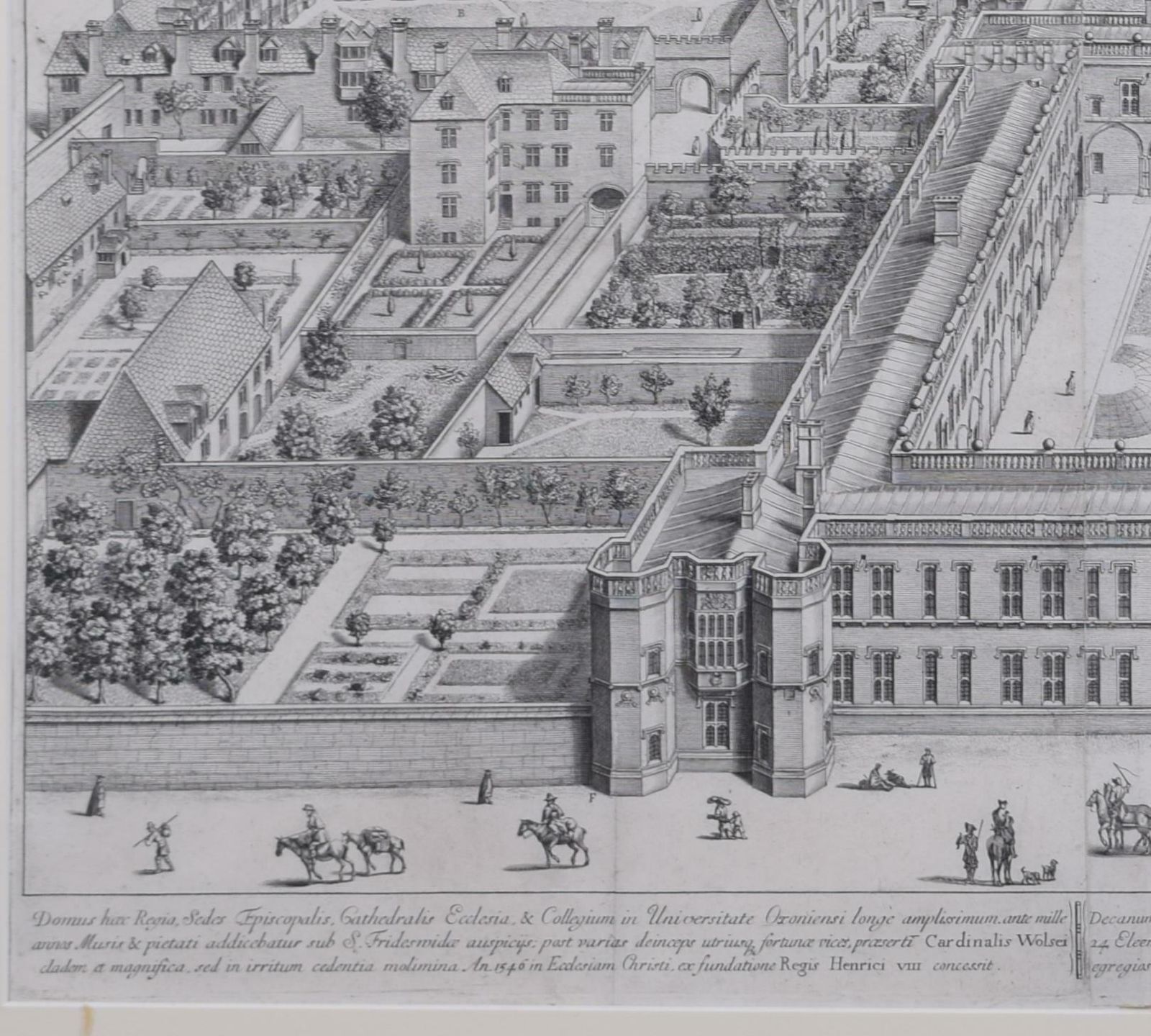 David Loggan Christ Church, Oxford 1675 Engraving By David Loggan  1675 photo furniture