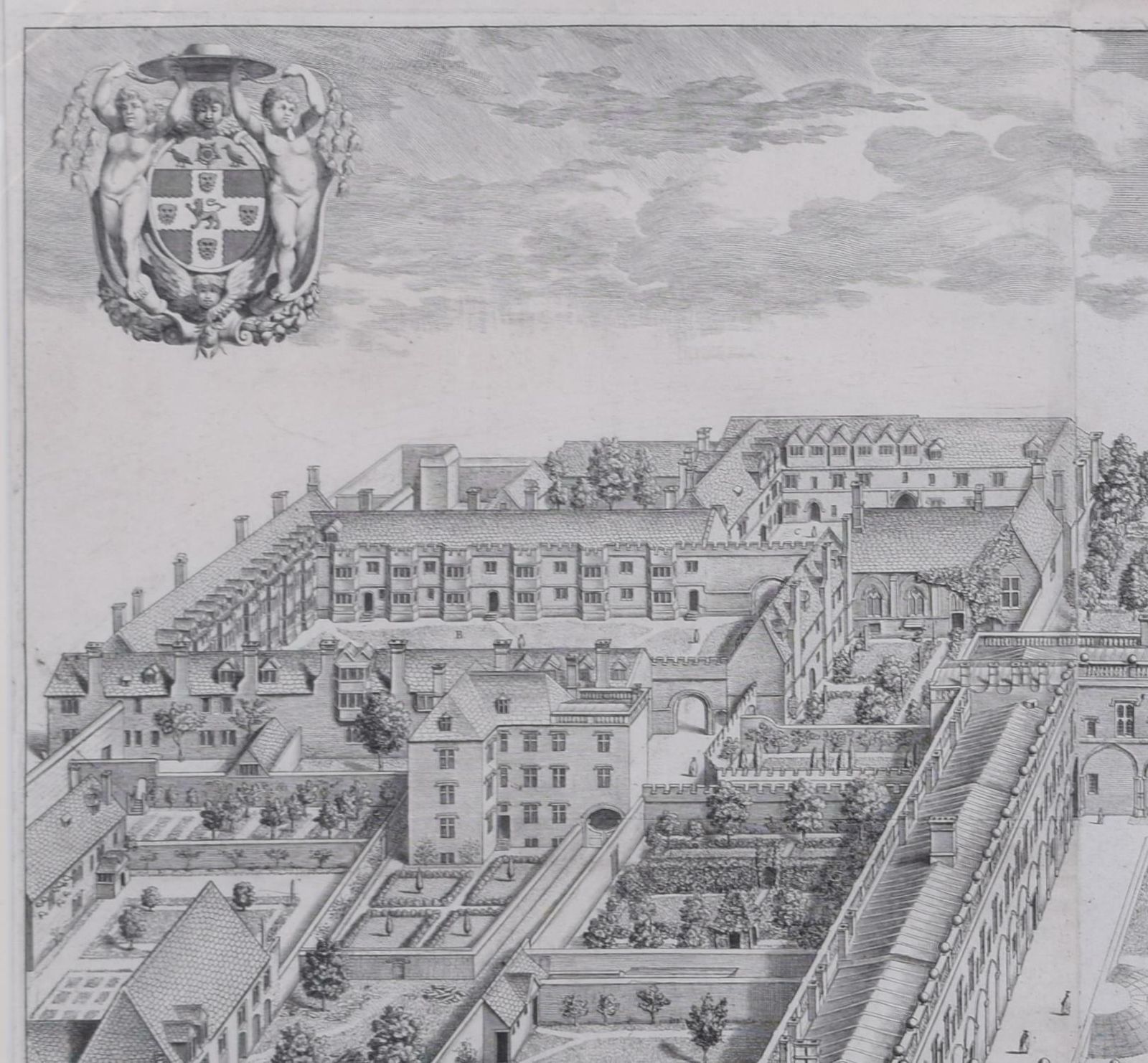 David Loggan Christ Church, Oxford 1675 Engraving By David Loggan  1675 photo buy