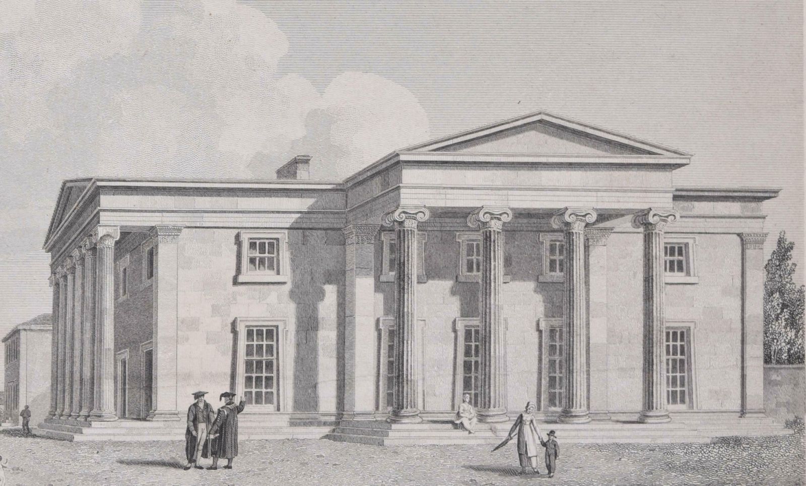 Samuel Sparrow Downing College, Cambridge Engraving By Samuel Sparrow After Henry Barker  1812 photo 356.0