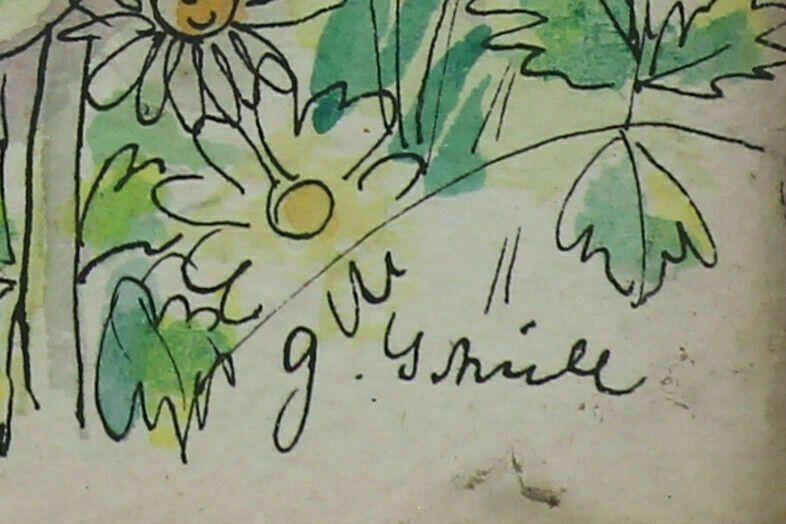 Two Small Watercolours Of Wildflowers Signed. Oxslips And Red Campion photo vinterior