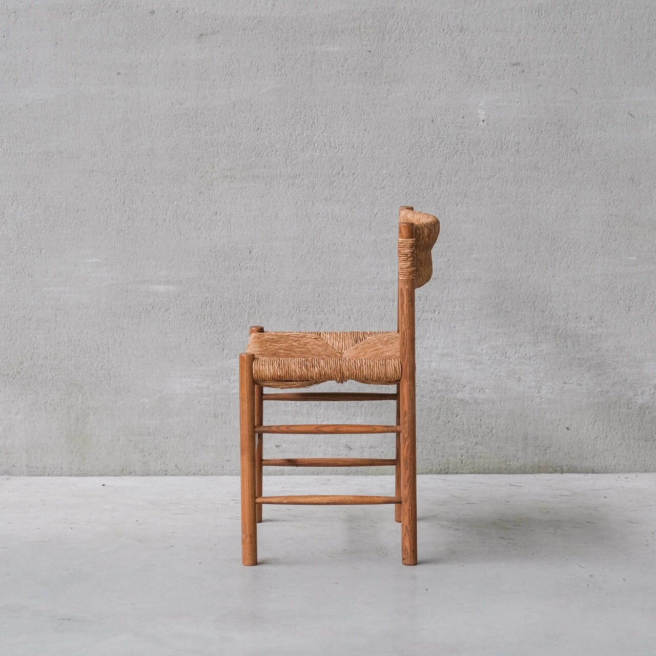 Charlotte Perriand 'Dordogne' Mid Century Rush Dining Chairs photo Furniture