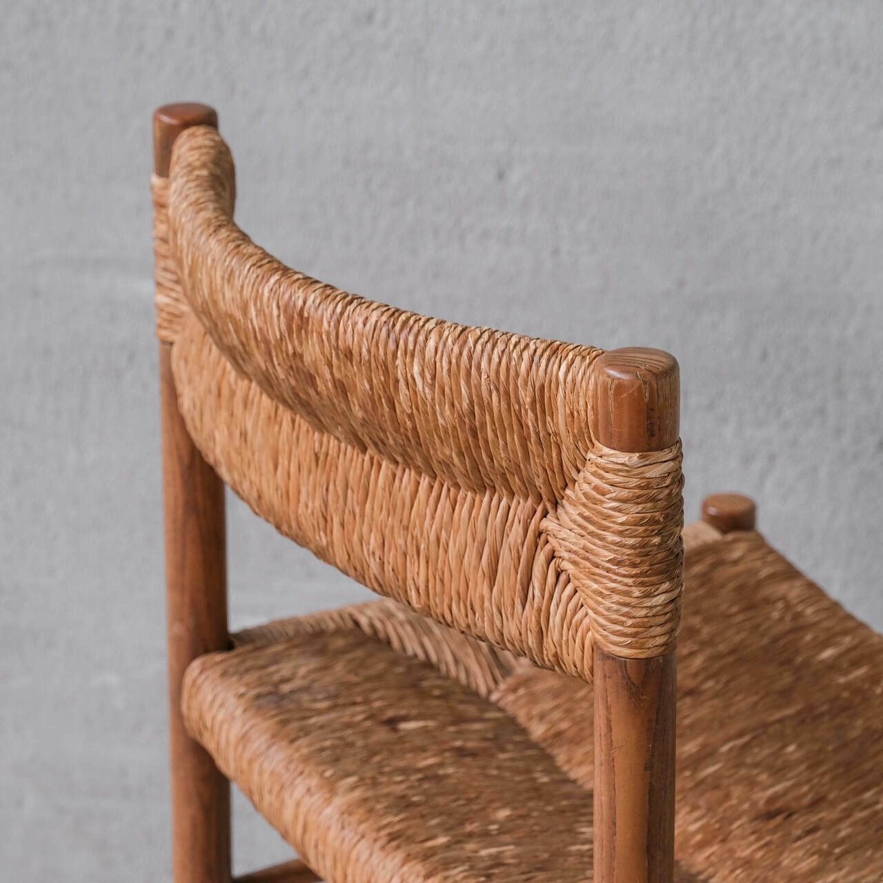 7200.0 Charlotte Perriand 'Dordogne' Mid Century Rush Dining Chairs photo