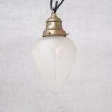 Pair Of Opaque Glass And Brass French Opaline Pendants photo 550.0