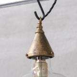 Clear Glass And Brass Bulb Mid Century French Pendant Light photo buy