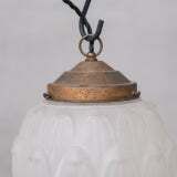 Opaque Brass And Glass Artichoke Style Pendant Light photo vinterior