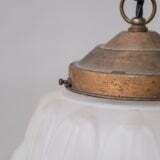 Opaque Brass And Glass Artichoke Style Pendant Light photo buy