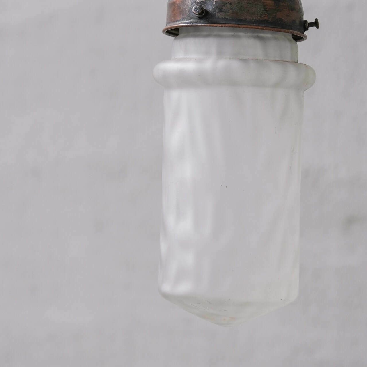 Mid Century 'Cloudy' Opaque Glass Small Pendant Light photo Lighting