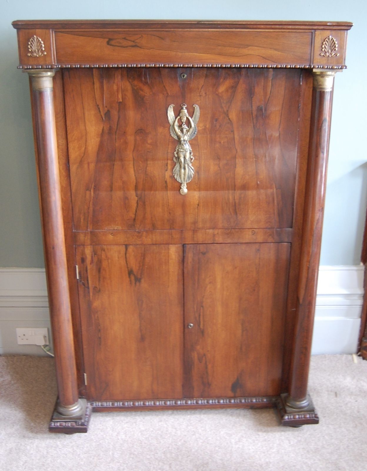 French Drop Front Rosewood Secretaire