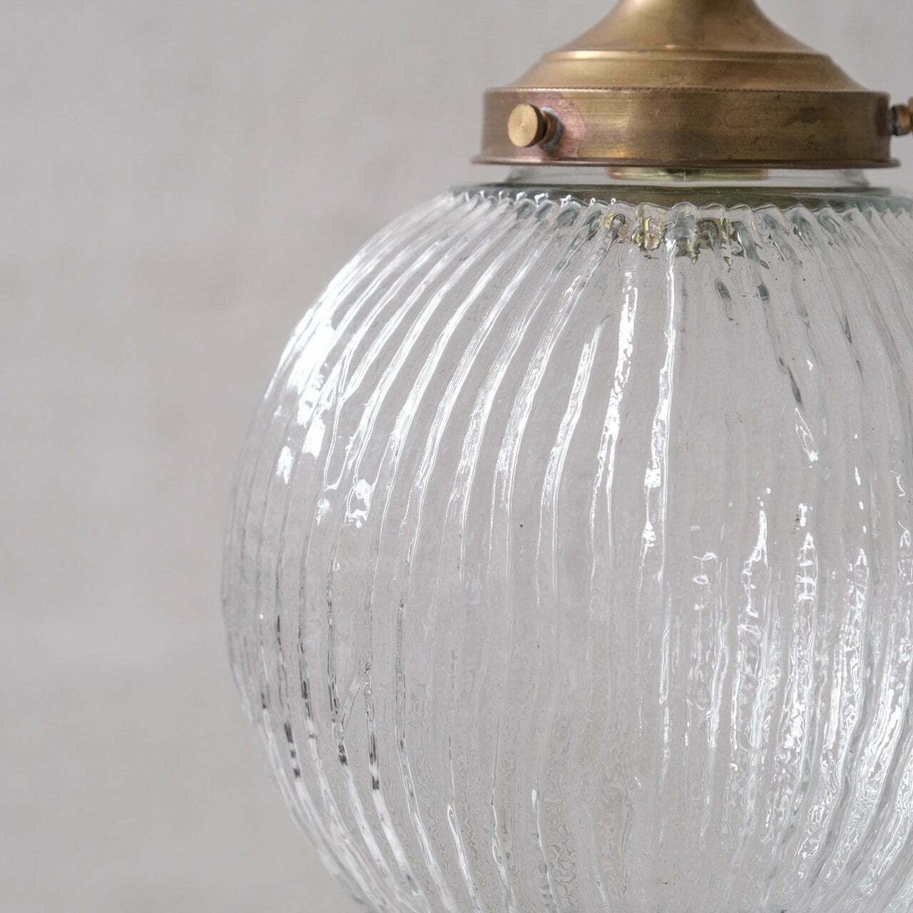 Italian Mid Century Glass And Brass Pendant Light photo for sale