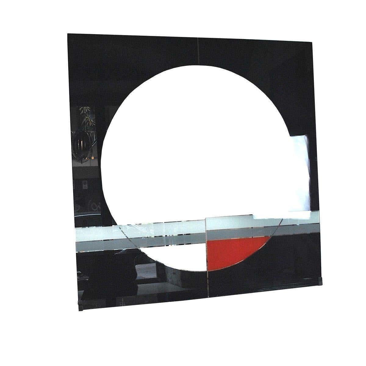 Eugenio Carmi Italian Graphic Designer Wall Mirror Morphos For Acerbis, 1980s photo vinterior