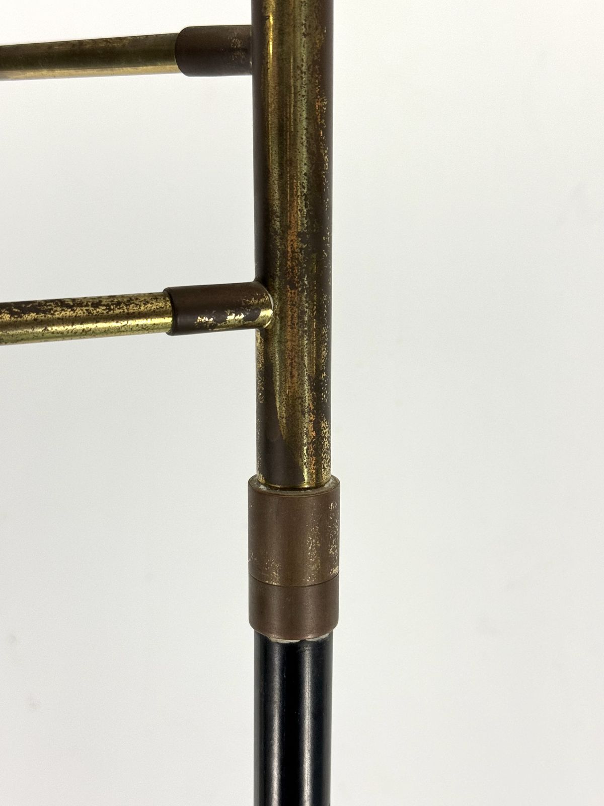 Mid Century Brass And Opaline Glass Six Arms Floor Lamp By Stilnovo. Italy 1950s photo for sale