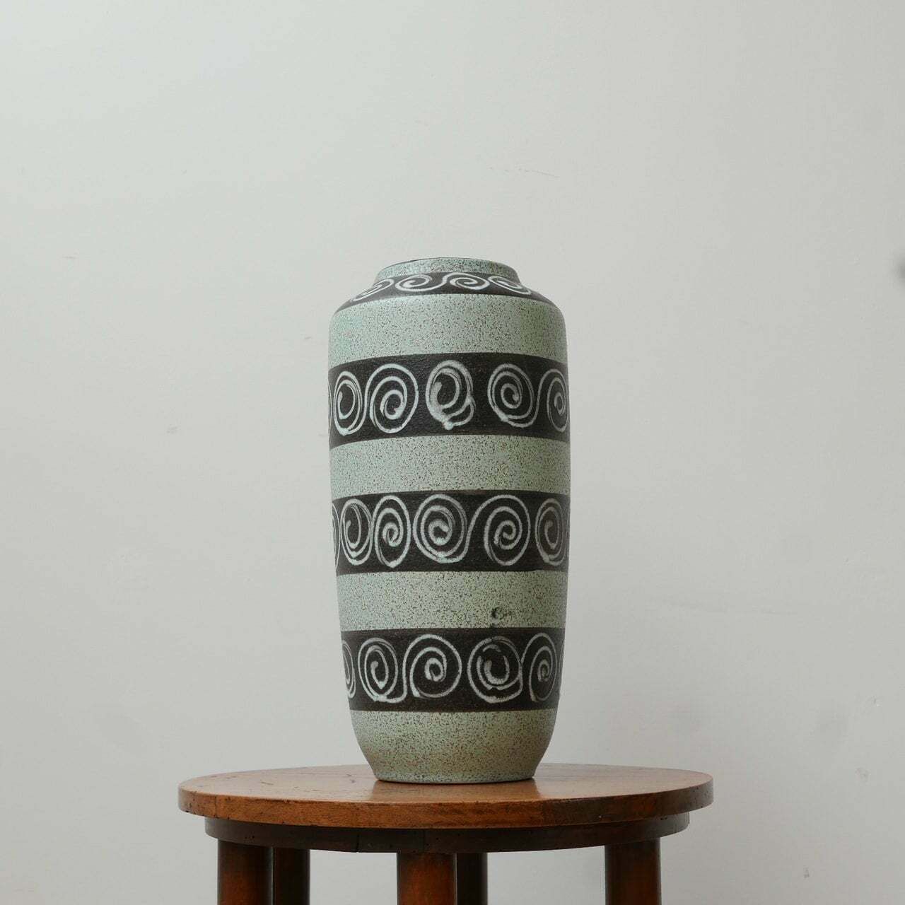 West German Green Ceramic Mid Century Vase photo vintage