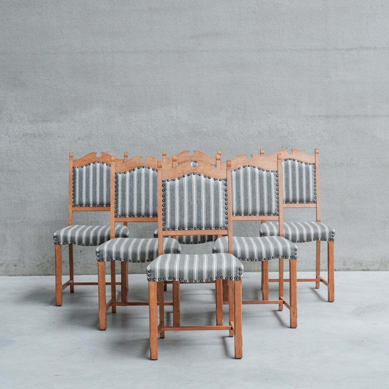 Set Of Six Mid Century Danish Oak Dining Chairs
