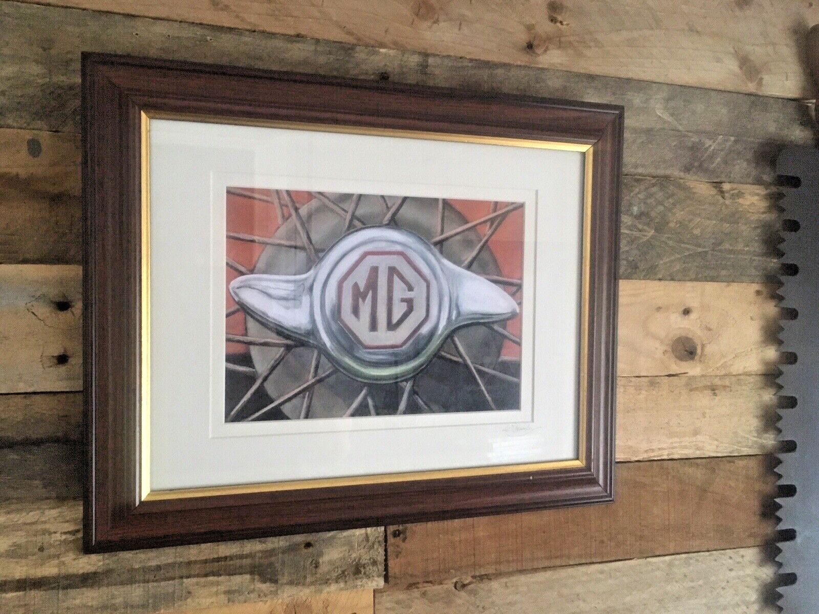 photo furniture Vintage Mg Logo Tf Tyre Knock Off Cap Spoke Wheel Classic Car Painting / Print