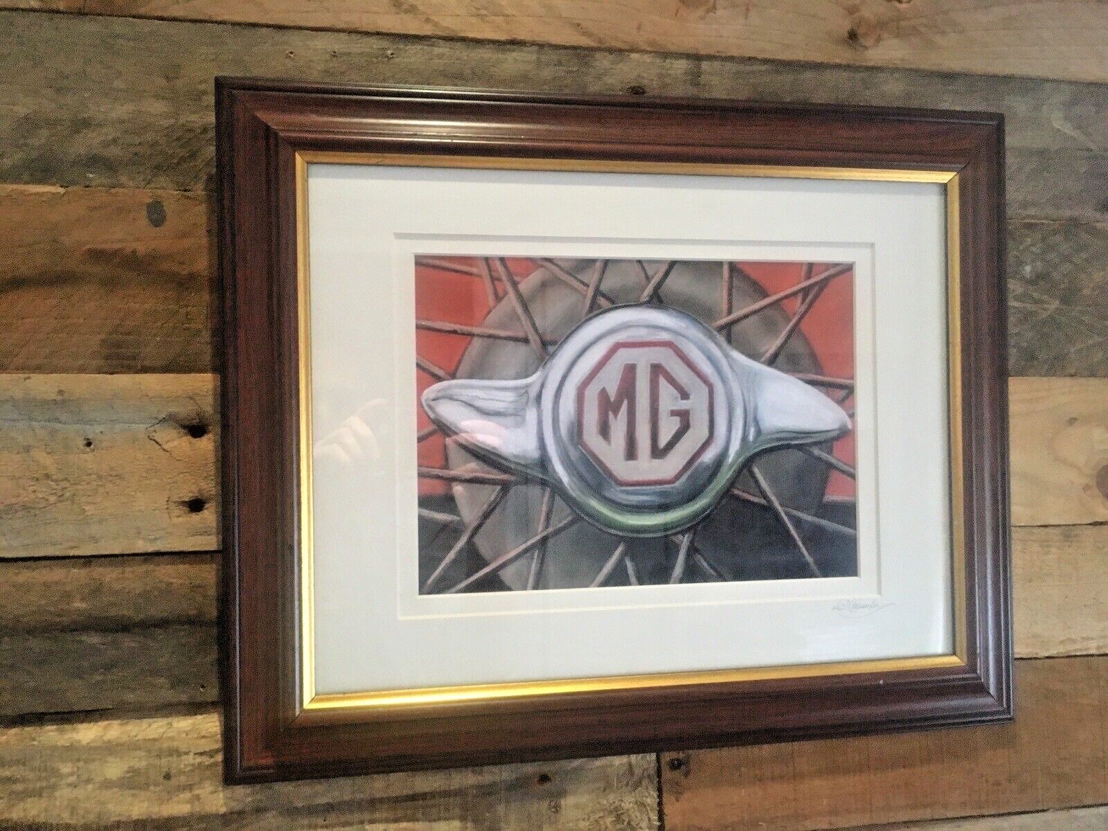 Art Vintage Mg Logo Tf Tyre Knock Off Cap Spoke Wheel Classic Car Painting / Print photo