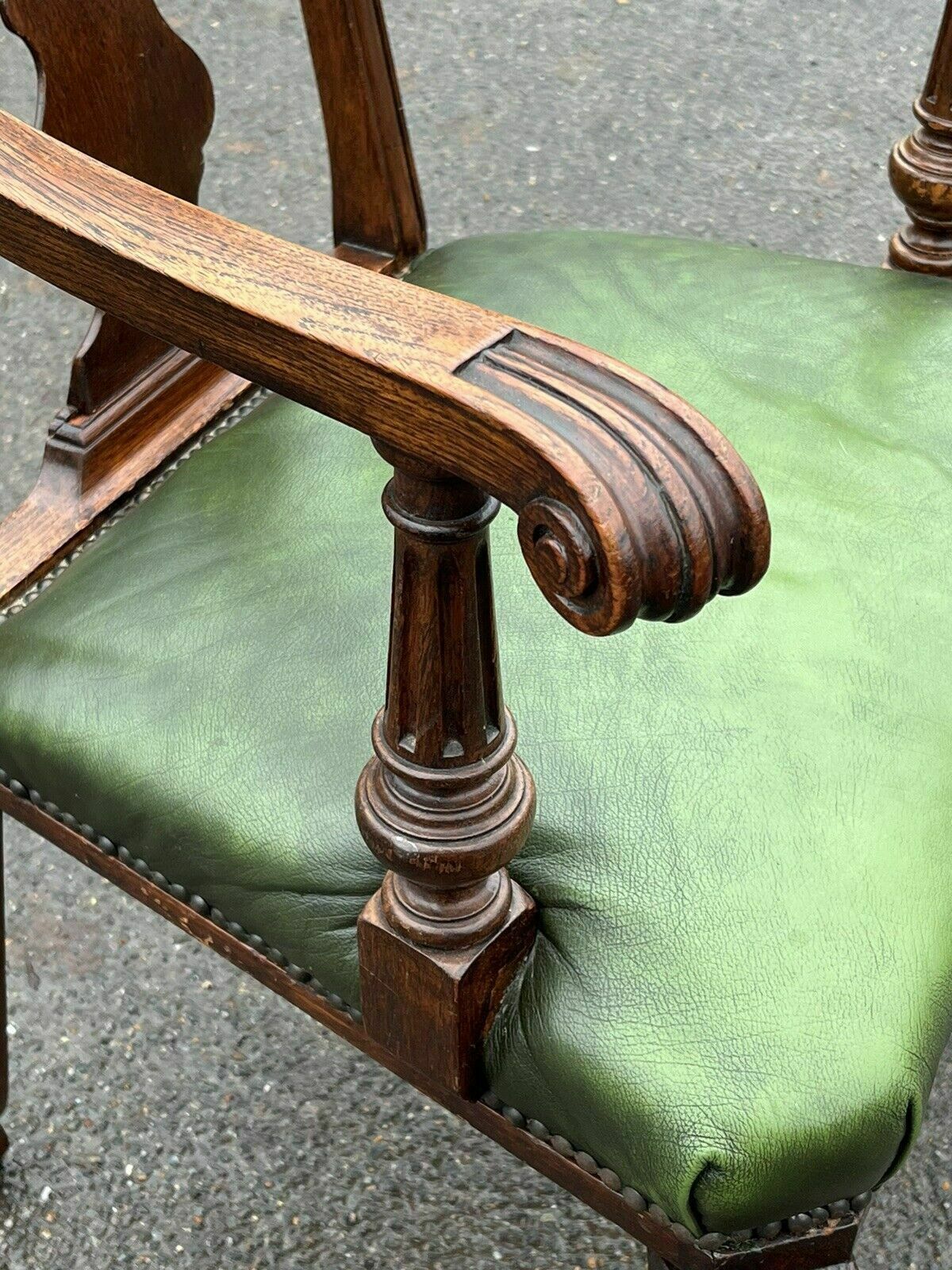 photo furniture English Country Home Antique Mahogany Library Armchair.