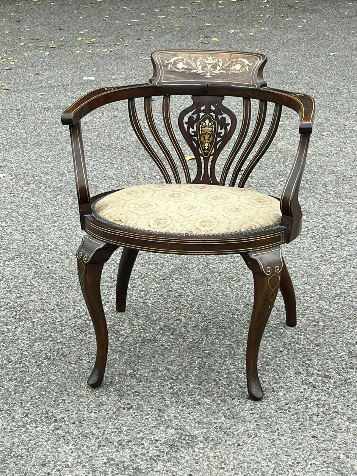 Furniture Antique Edwardian Inlaid Mahogany Armchair , Superb Quality. photo