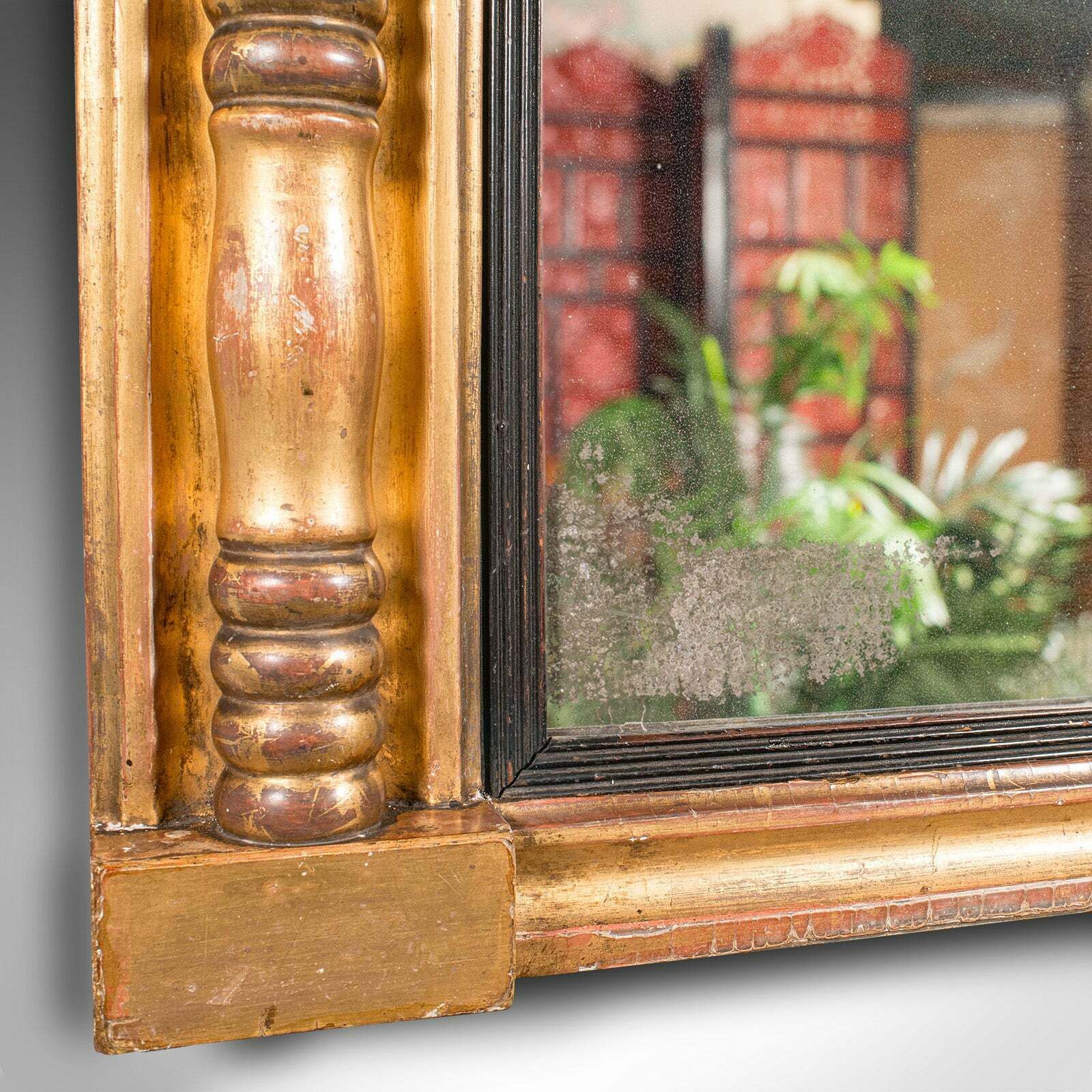 Large Antique Overmantle Mirror, English, Giltwood, Mercury Glass, Regency, 1820 photo buy