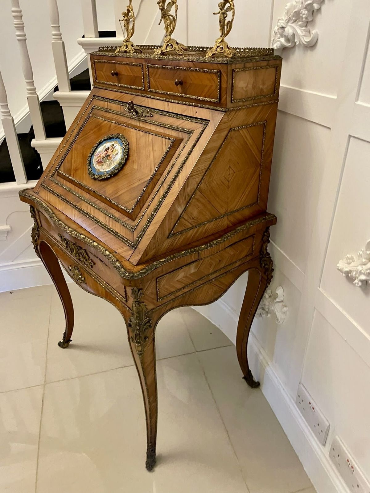 photo for sale Fine Quality French Antique 19th Century Kingwood And Ormolu Mounted Bureau