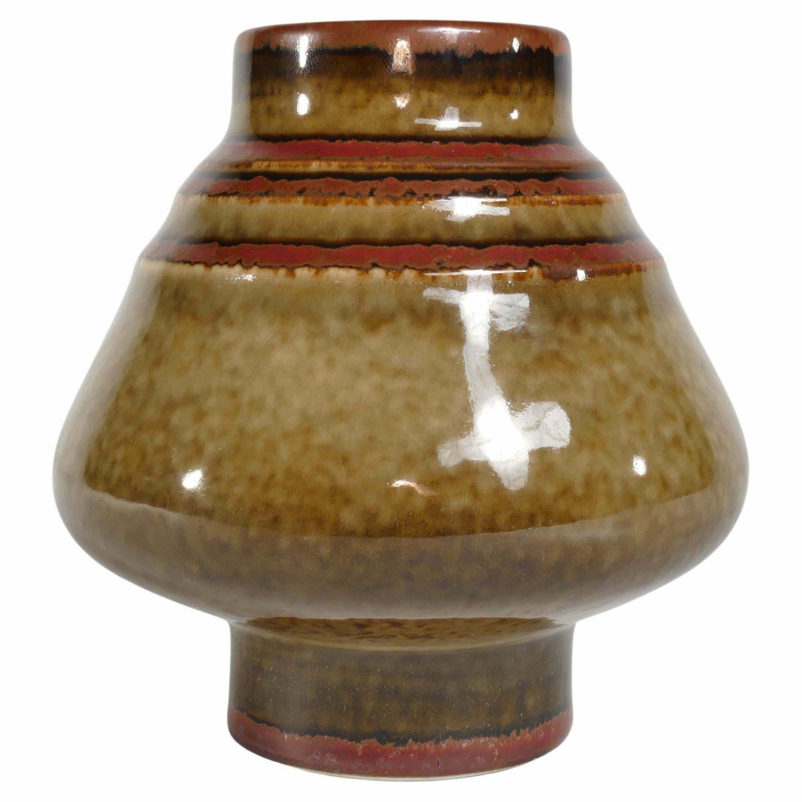 Mid Century Modern Stoneware Bamboo Vase, By Olle Alberius For Rörstrand, Sweden