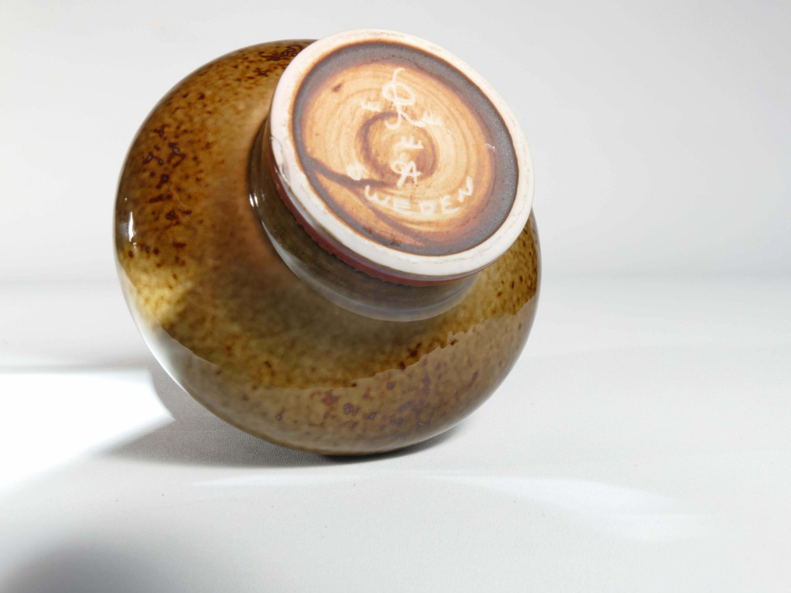 234.0 Mid Century Modern Stoneware Bamboo Vase, By Olle Alberius For Rörstrand, Sweden photo