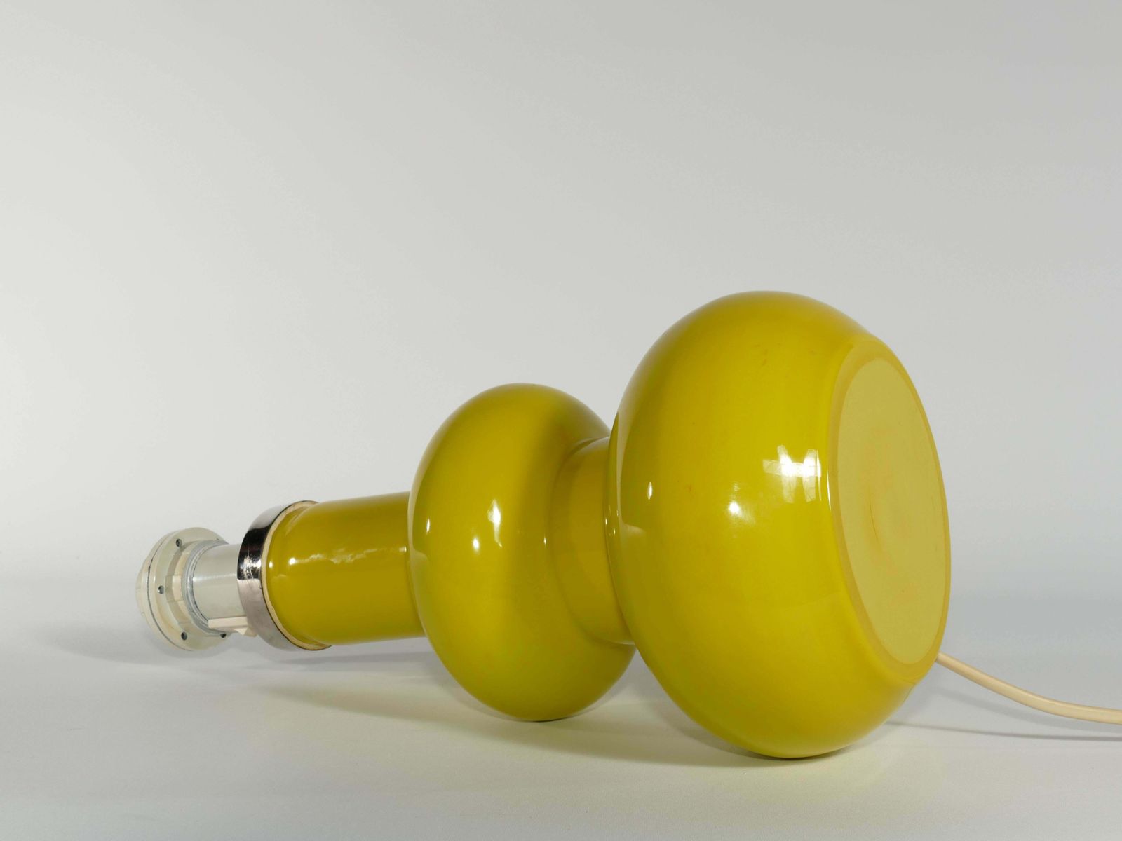 photo furniture Mid Century Modern Curvaceous Bright Yellow Glass Table Lamp By Orrefors, 1960s