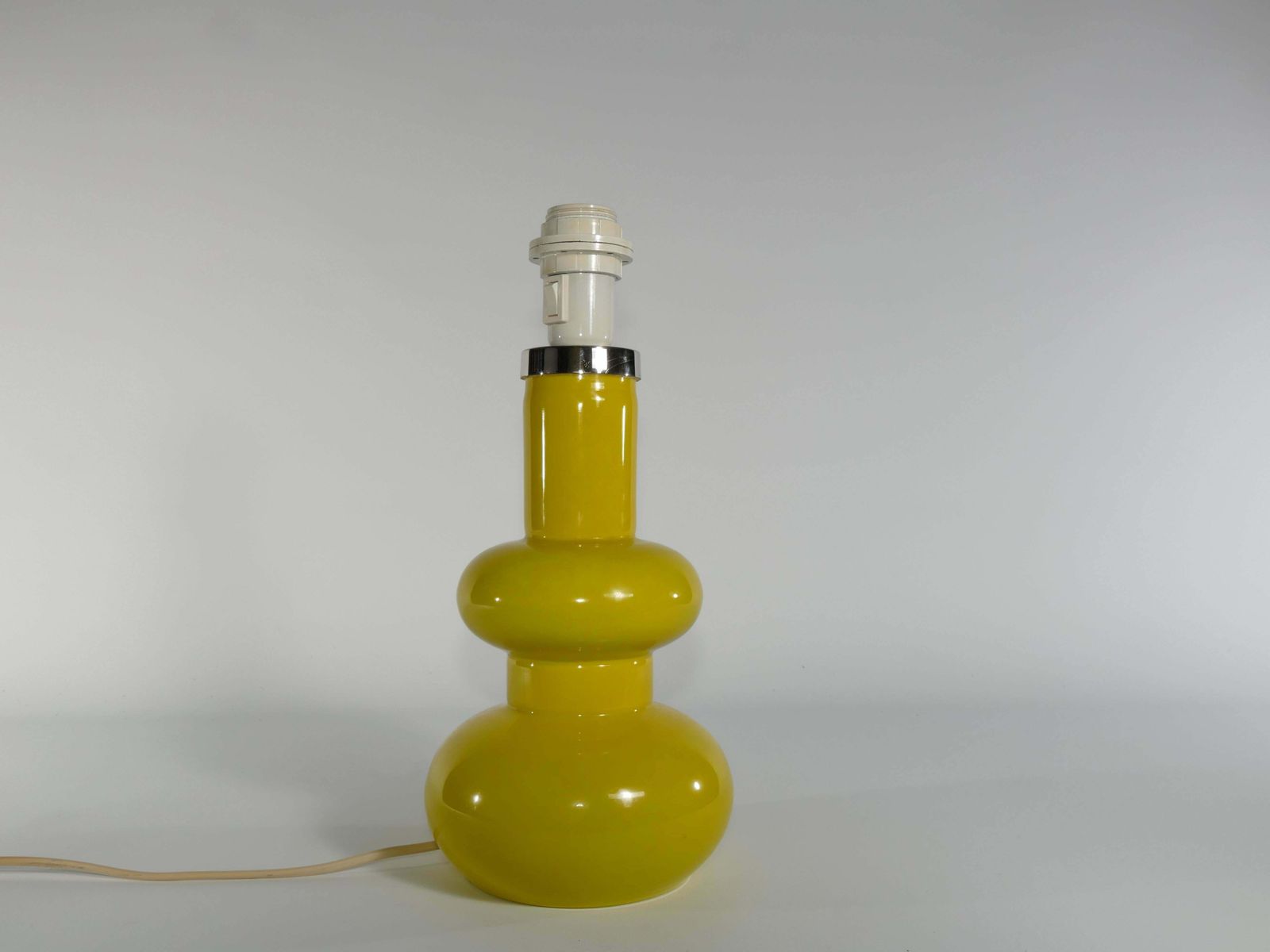 photo for sale Mid Century Modern Curvaceous Bright Yellow Glass Table Lamp By Orrefors, 1960s