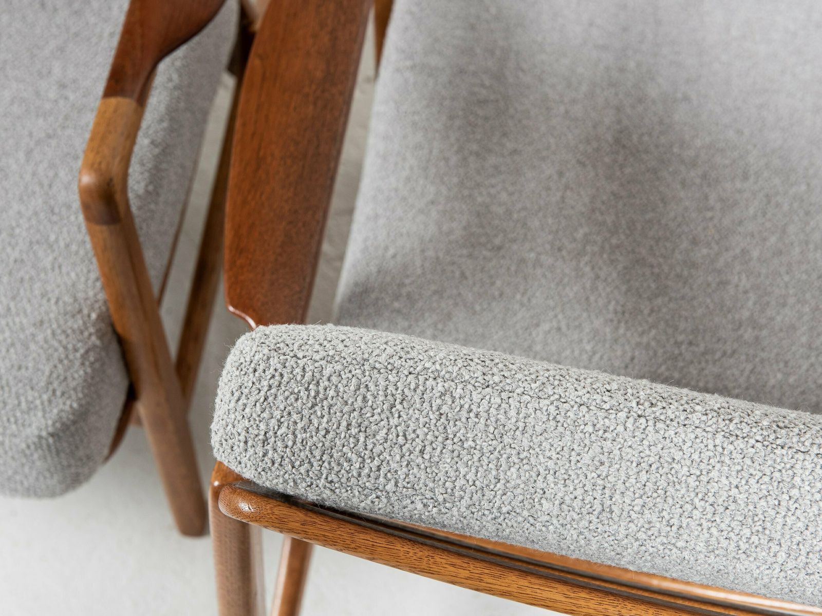 photo for sale Midcentury Danish Sofa Set In Oak And Teak By Tove & Edvard Kindt Larsen For France & Daverkosen   With New Fabric