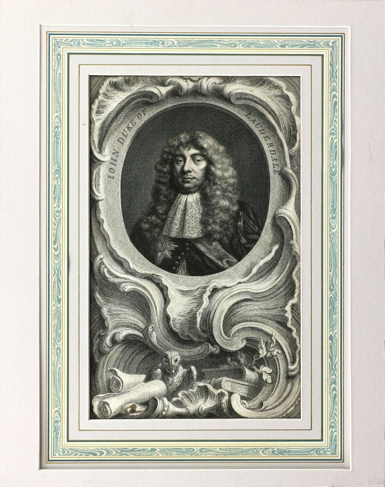 18th Century Engraving By Jacobus Houbraken Of John Duke Of Lauderdale