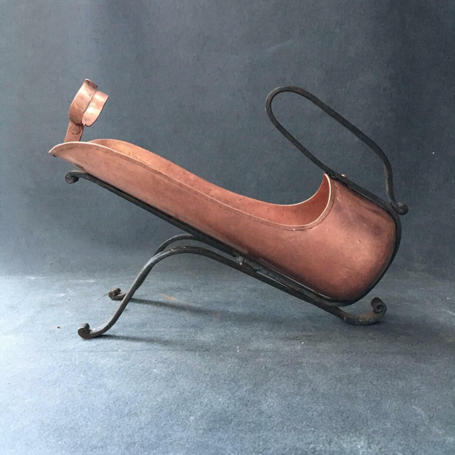 Vintage Copper Wine Bottle Holder Signed Jean Goardere   Cupper Wine Bottle Holder   French Wine Holder photo Home Decor