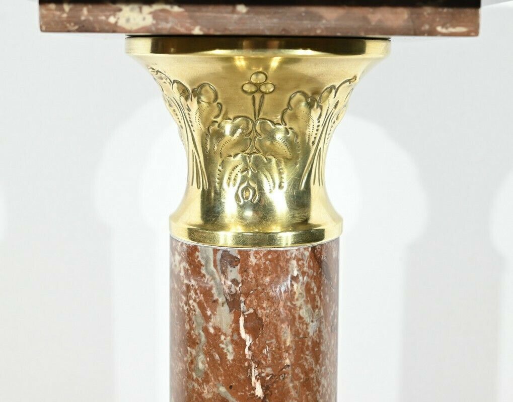 Red Pyrenees Marble Column – Late 19th Century photo vintage